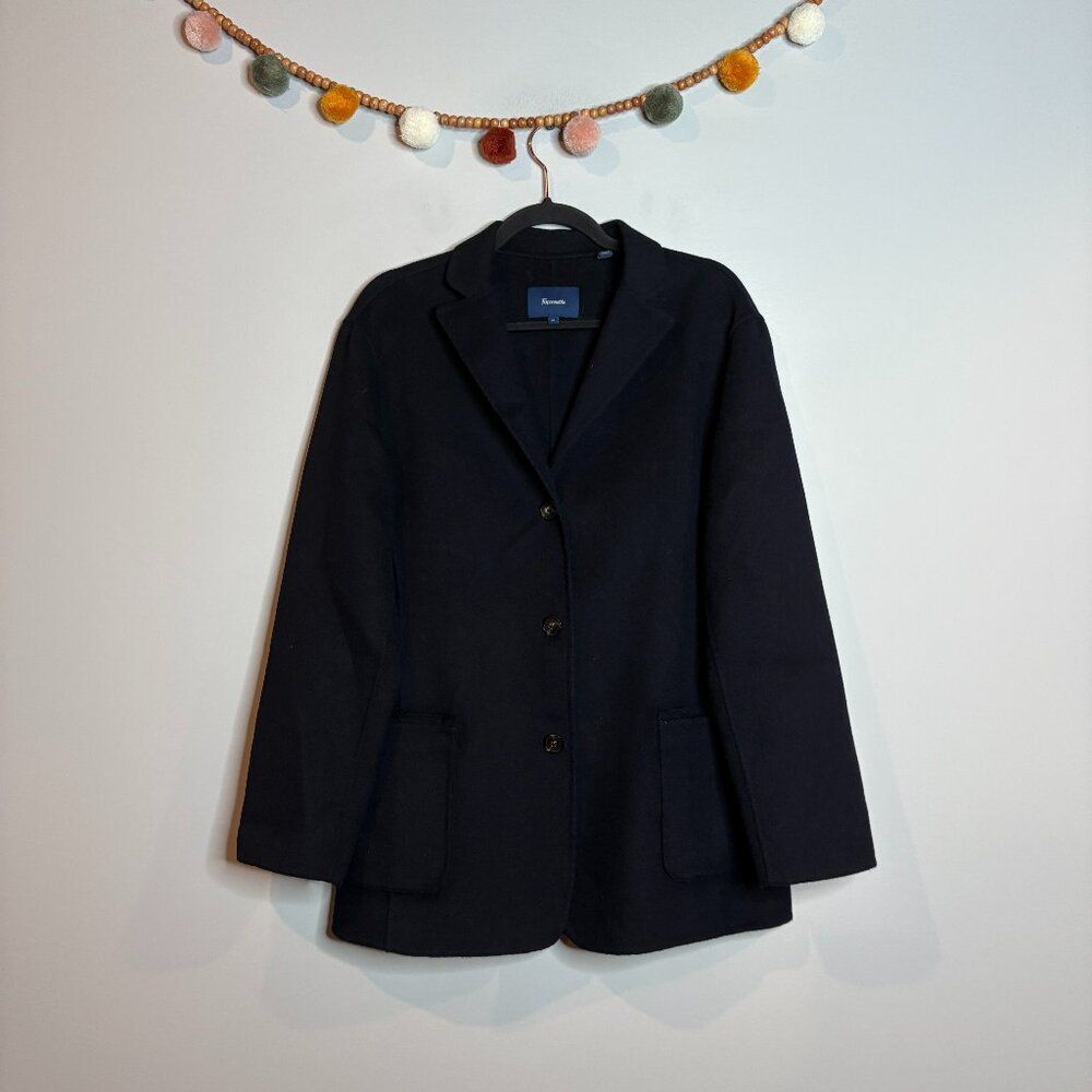 Faconnable navy blue wool peacoat